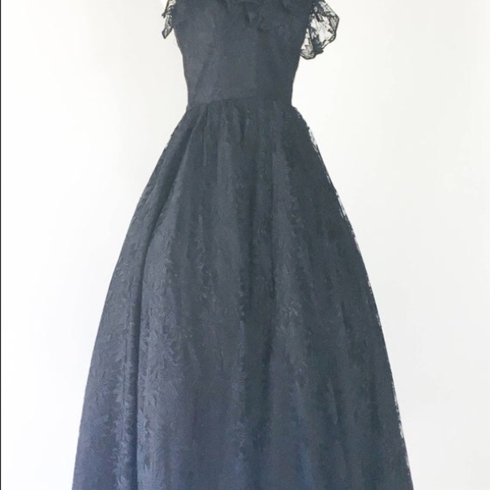1980s does 1950s full length black dress! - Picture 4 of 5